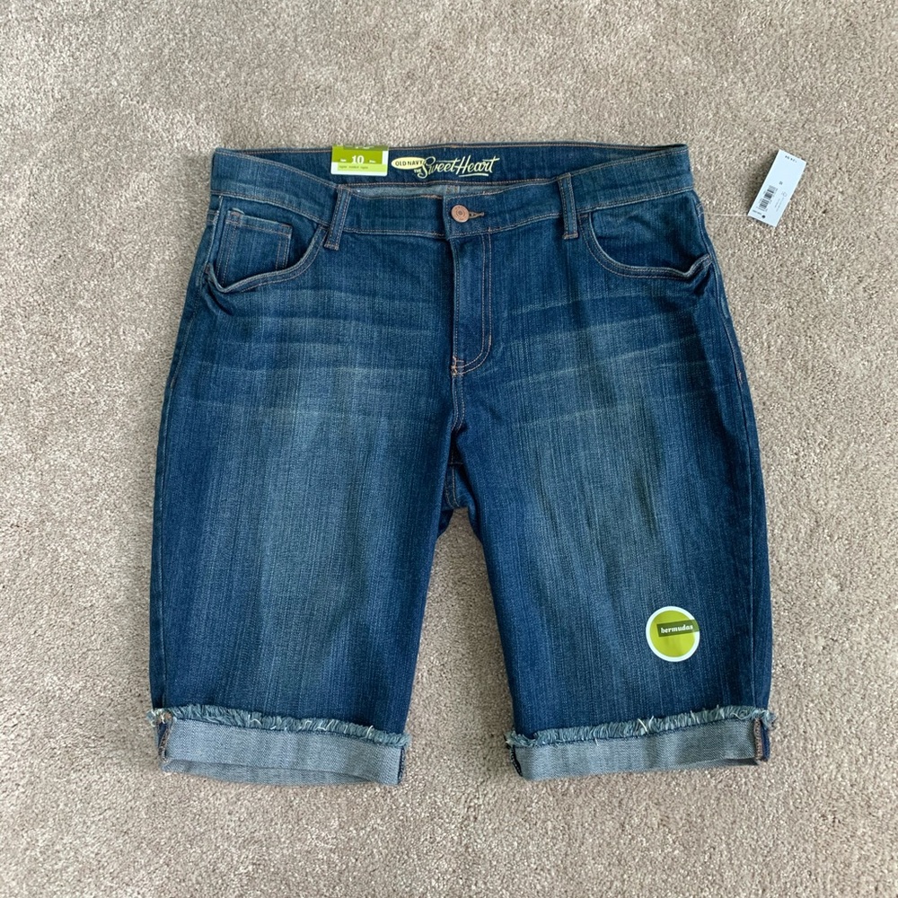 Blue Old Navy Jean Bermuda Shorts